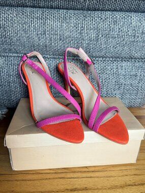 YOKI Harper-4 Style Orange & Pink Heels